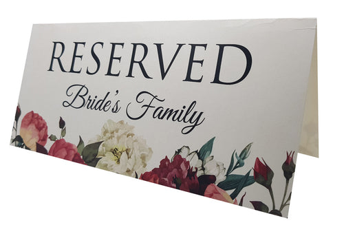 Load image into Gallery viewer, RV 102 Table Setting Reserved Card Bride&#39;s Family
