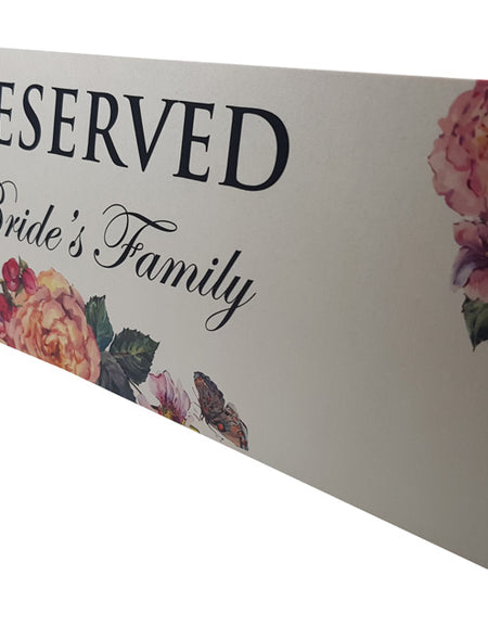 RV 201 Table Decoration Reserved Card Bride's Family