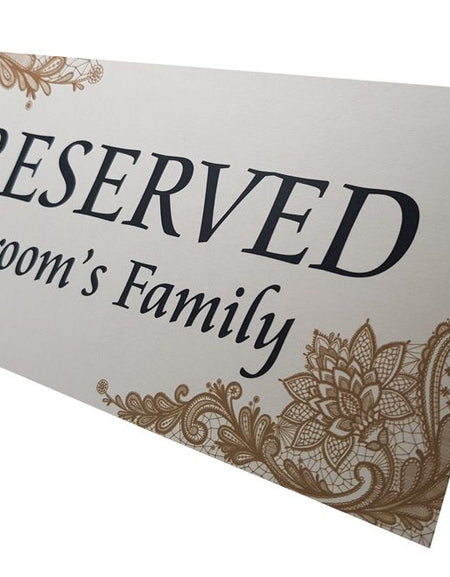 1 x pack of 10 Wedding Table Reserved Cards