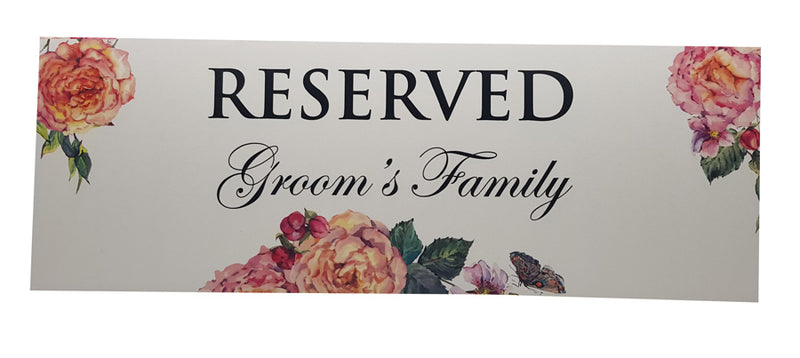RV 201 Table Reserved Place Card Groom's Family