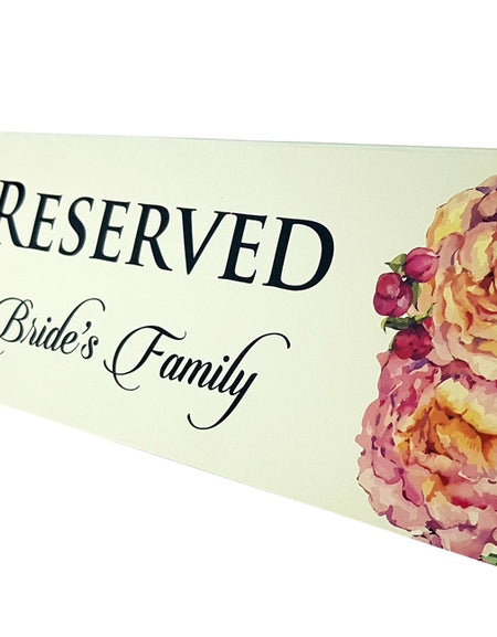 Watercolor flowers folded table reserved table sign from shaddi card.com