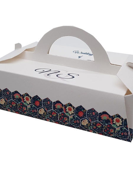 Arabesque design print customisable small gable box Party favor boxes