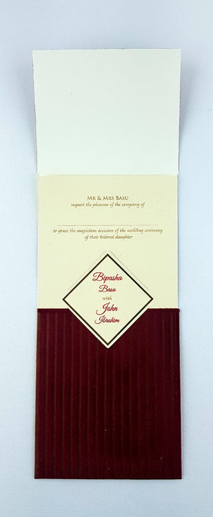 Load image into Gallery viewer, Maroon Velvet Pocket Invitation Cards SC 2696
