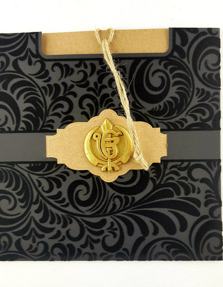 Sikh Black Velvet Pocket Invitation SC 5577