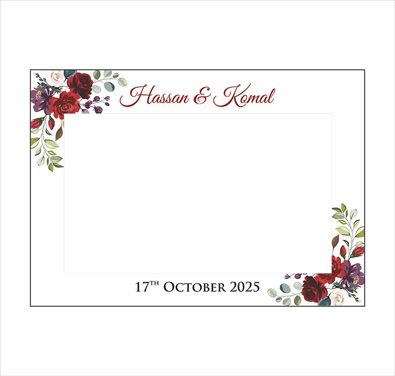 Maroon Floral Wreath – A1 Personalised Selfie Board