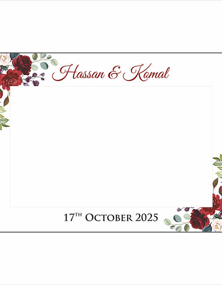 Maroon Floral Wreath – A1 Personalised Selfie Board