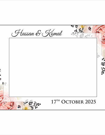 Peach Black Floral – A1 Personalised Selfie Board