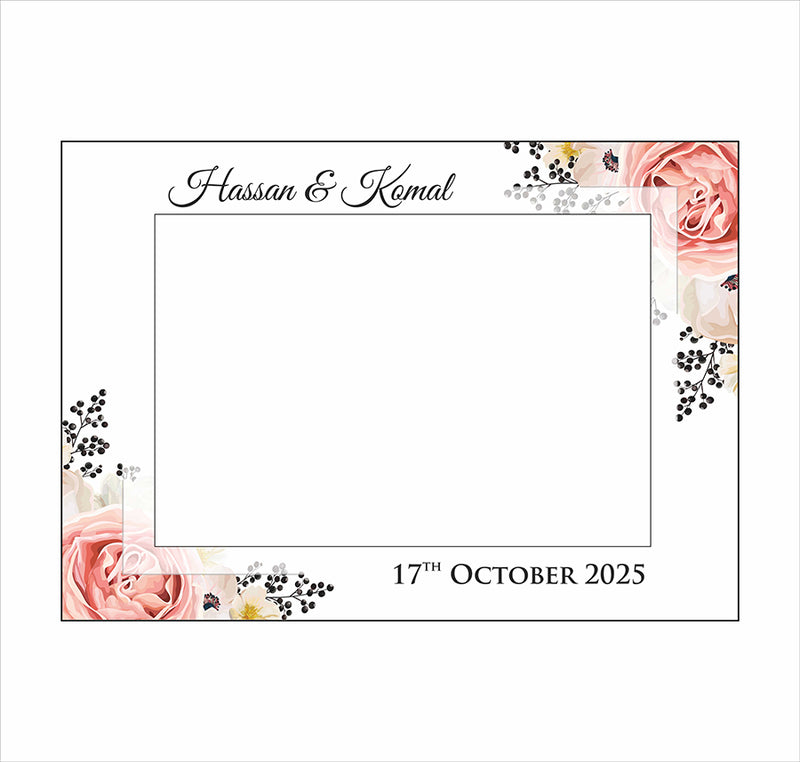 Peach Black Floral – A1 Personalised Selfie Board