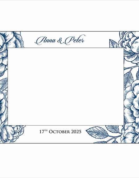 Blue Floral – A1 Personalised Selfie Board