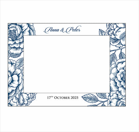 Blue Floral – A1 Personalised Selfie Board
