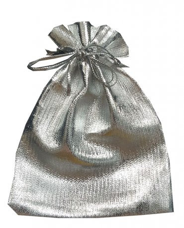 Shiny silver favour bag