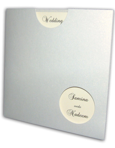 ABC 412 Silver pearlised pocket party invitations