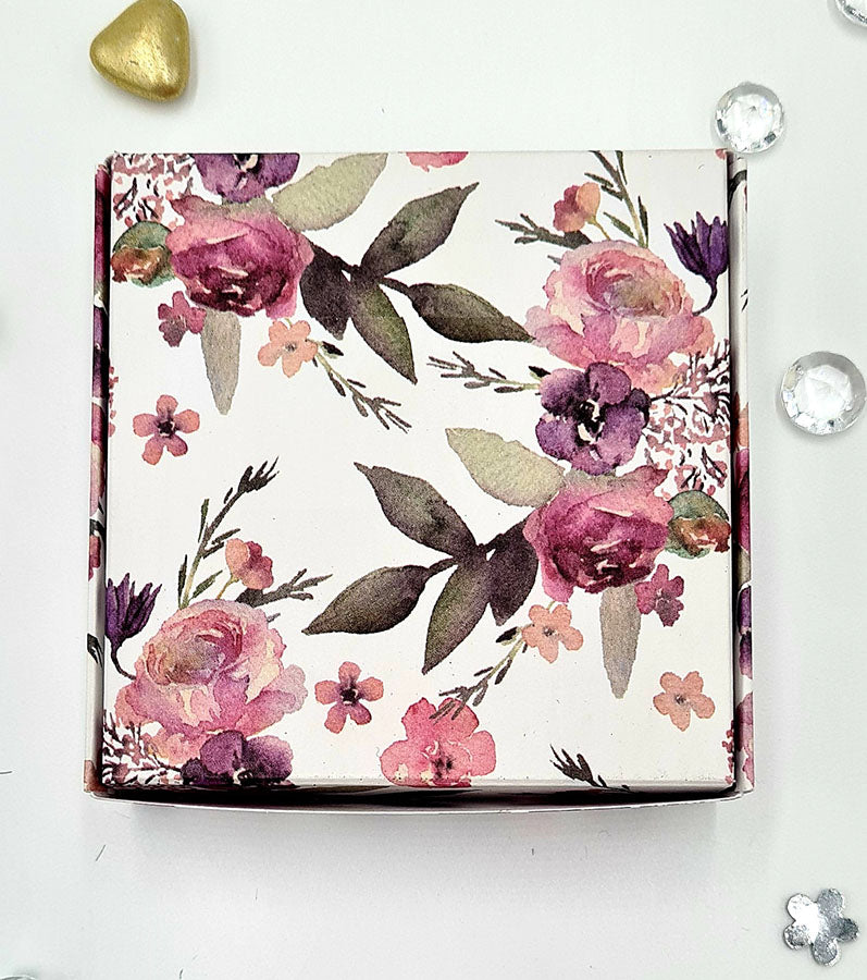 Stylish floral print wedding favour box – Ideal for sweets & gifts shadicards.com