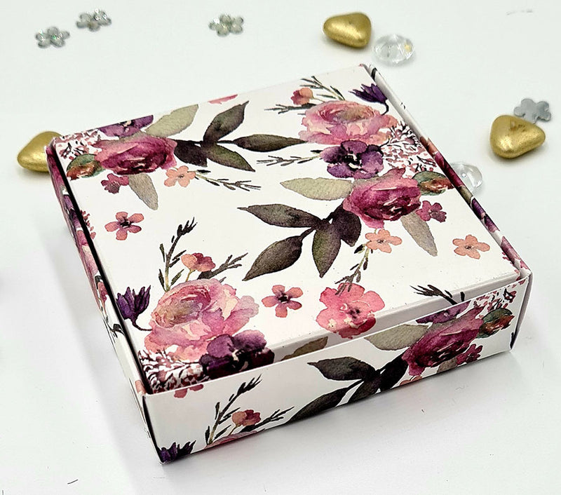 Decorative printed favour box for weddings – Floral pattern design