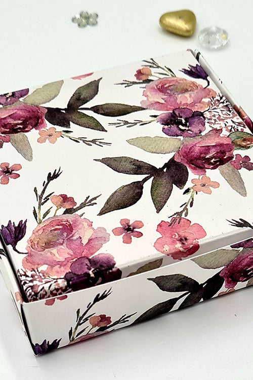 Load image into Gallery viewer, Decorative printed favour box for weddings – Floral pattern design
