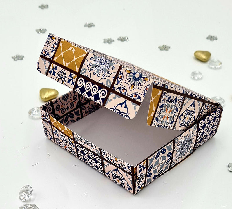 Customisable Moroccan print wedding favour box