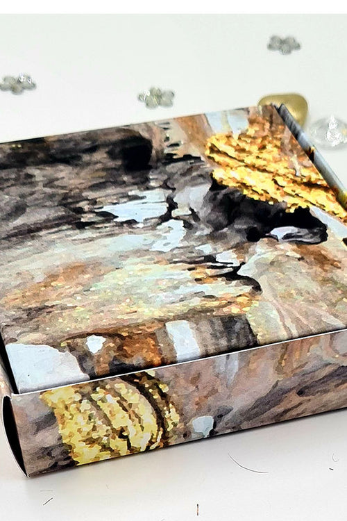 Load image into Gallery viewer, Black Marble Print SQR 406 Printed Square Favour Box
