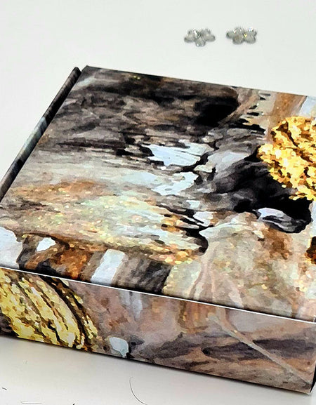 Black Marble Print SQR 406 Printed Square Favour Box