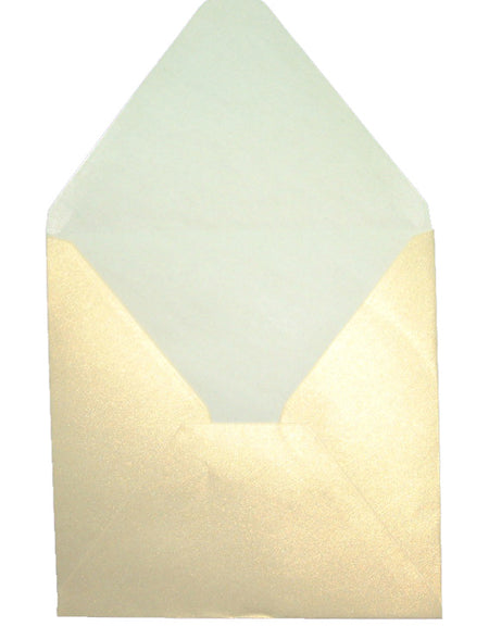 Metallic pearlescent light gold envelope for formal events