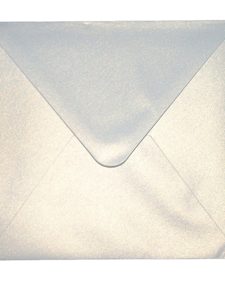 White pearlescent shimmer envelope 155mm x 155mm for luxury wedding invitations shadi card