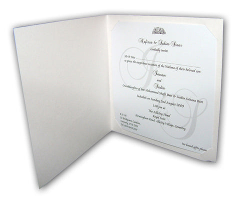 Load image into Gallery viewer, White and silver budget invitation design SWI 1515
