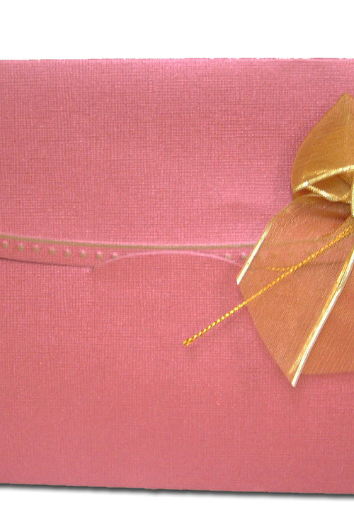 Load image into Gallery viewer, T056I Maroon card and gold ribbon bow invitation
