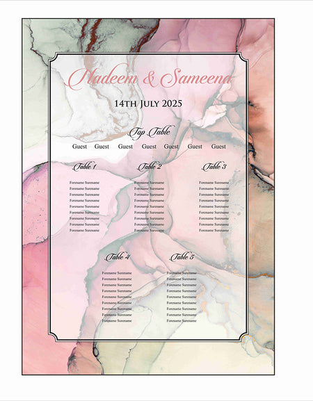 Pink Marble – A1 Table Plan
