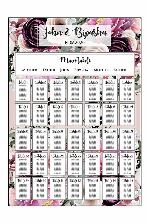 Load image into Gallery viewer, Dark Cream  – A1 Table Plan
