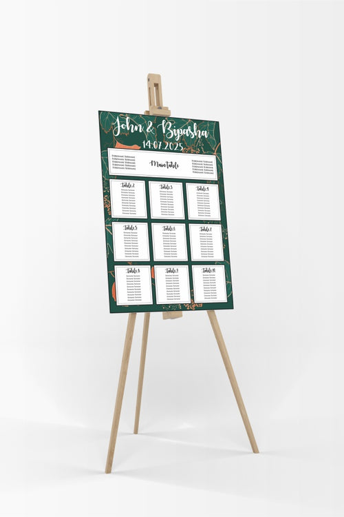 Load image into Gallery viewer, Dark Green Leaves  – A1 Table Plan
