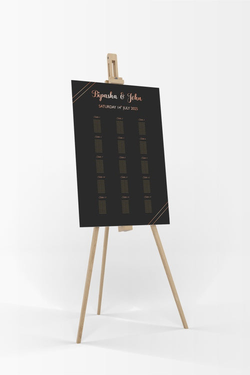 Load image into Gallery viewer, Black Minimalistic – A1 Table Plan
