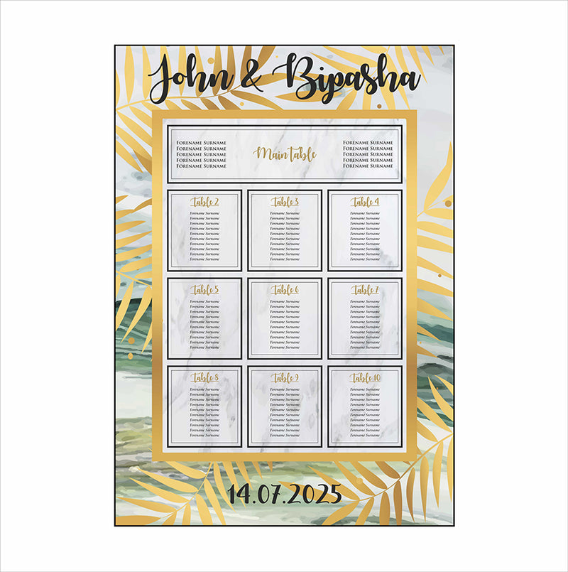 Gold Turquoise Marble  – A1 Table Plan
