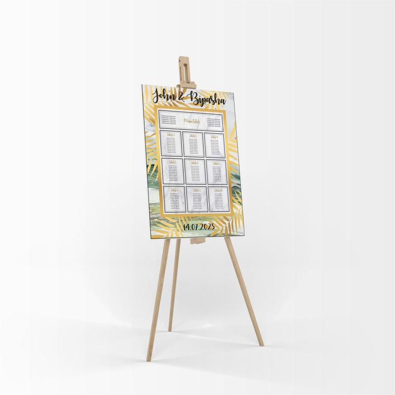 Gold Turquoise Marble  – A1 Table Plan