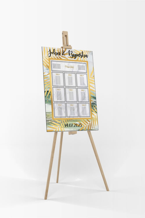 Load image into Gallery viewer, Gold Turquoise Marble  – A1 Table Plan
