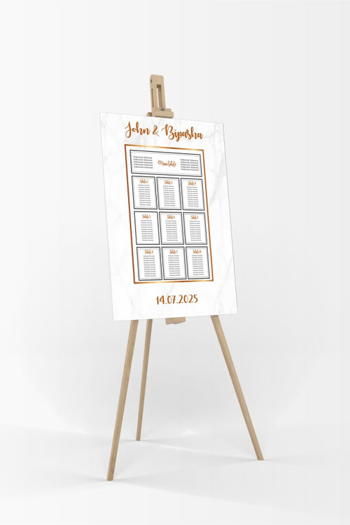 Load image into Gallery viewer, Gold Marble  – A1 Table Plan
