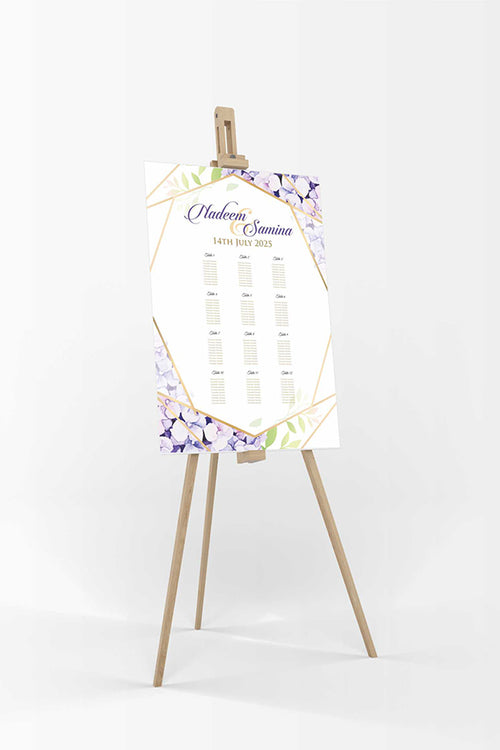Load image into Gallery viewer, Purple Gold Floral – A1 Table Plan
