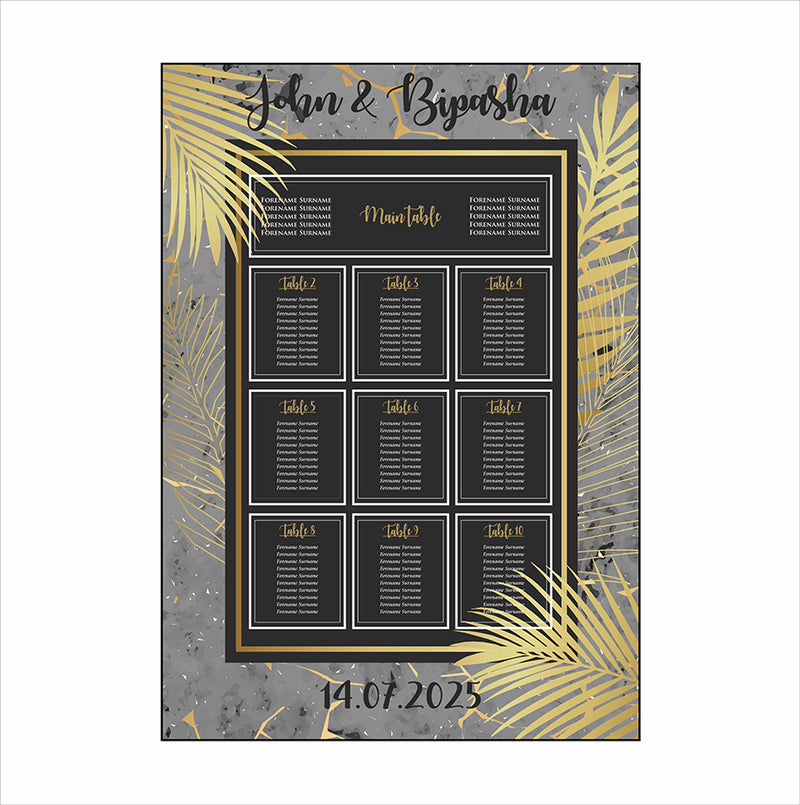 Black Grey Marble – A1 Table Plan