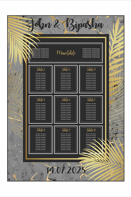 Load image into Gallery viewer, Black Grey Marble – A1 Table Plan
