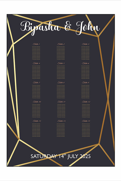 Load image into Gallery viewer, Black Gold Art Deco – A1 Table Plan
