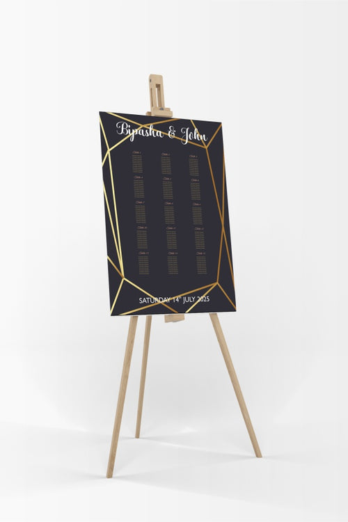 Load image into Gallery viewer, Black Gold Art Deco – A1 Table Plan
