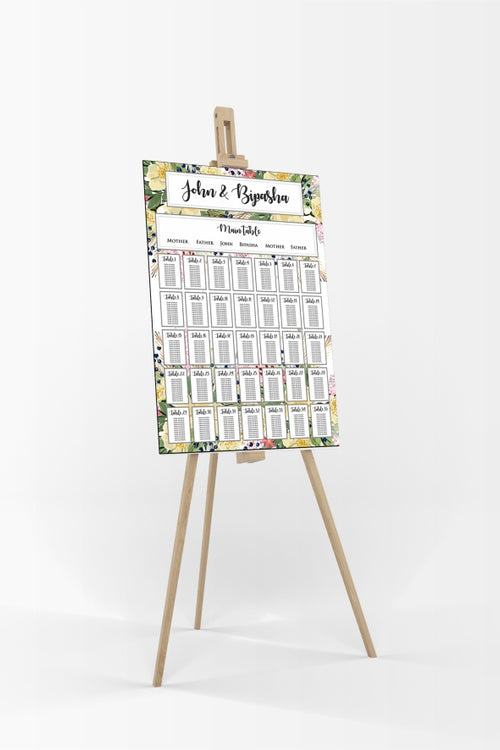 Load image into Gallery viewer, Yellow Green Messy Deco – A1 Table Plan
