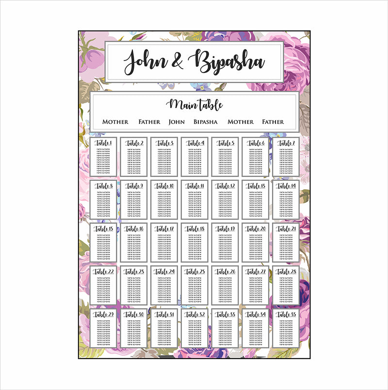 Purple Border – A1 Table Plan