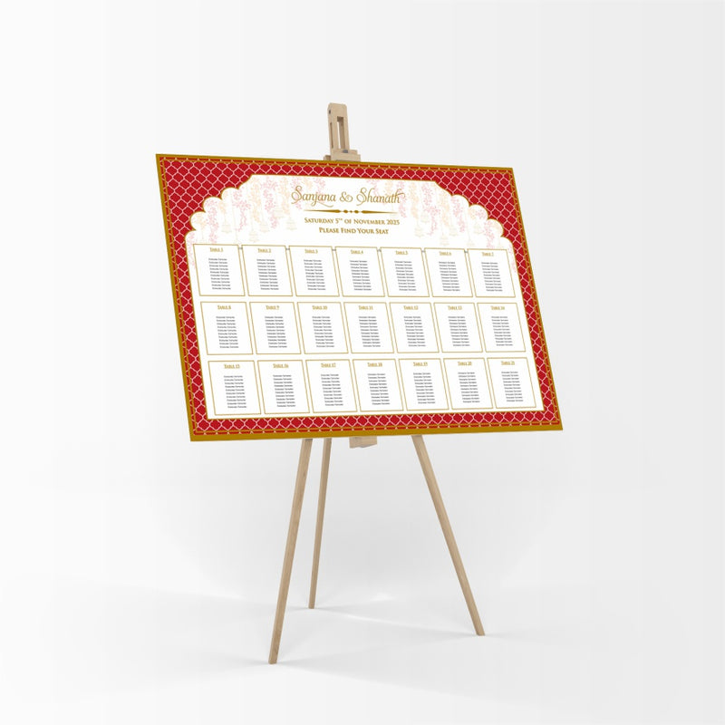 Red & Gold Border – A1 Table Plan