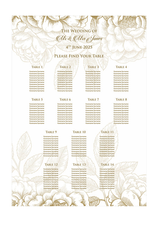 Load image into Gallery viewer, Gold Rose – A1 Table Plan
