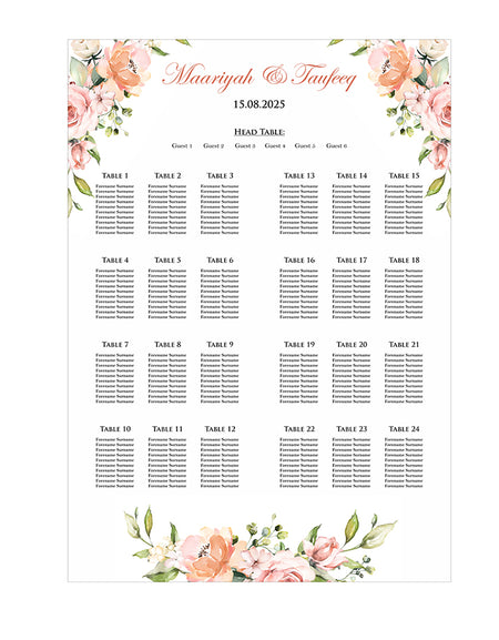 1105 – A1 Table Plan