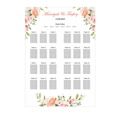 1105 – A1 Table Plan