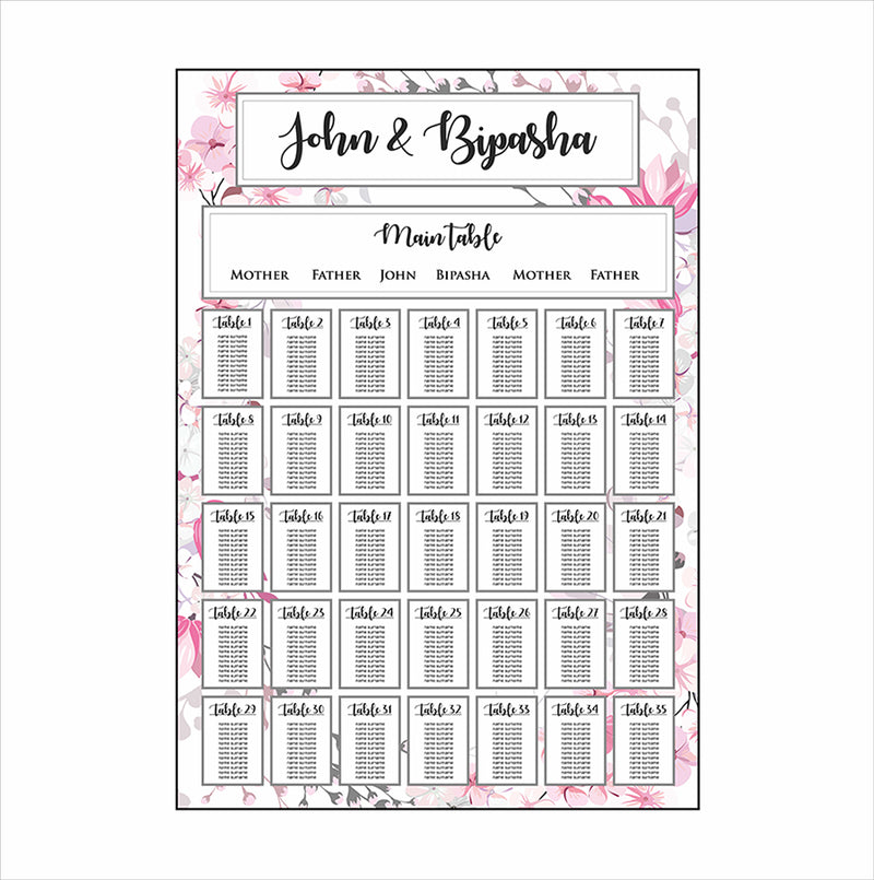 Cherry Blossom  – A1 Table Plan