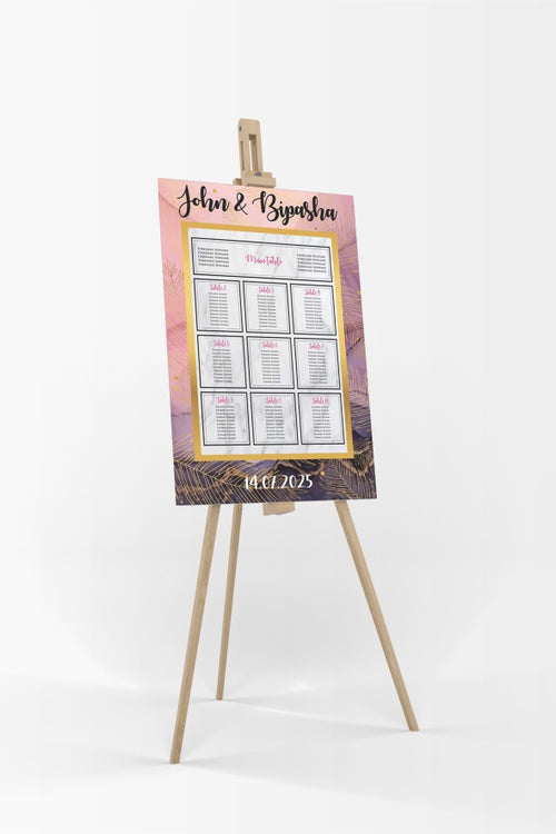 Load image into Gallery viewer, Pink Black Marble – A1 Table Plan
