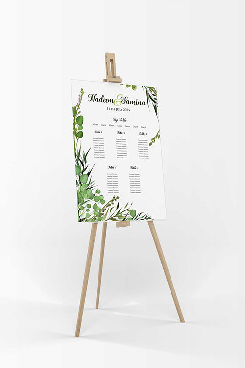 Load image into Gallery viewer, Green Leaf  – A1 Table Plan
