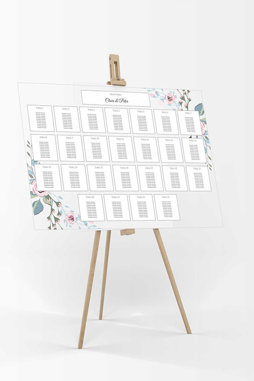 Load image into Gallery viewer, Pastel Floral Wreath – A1 Table Plan
