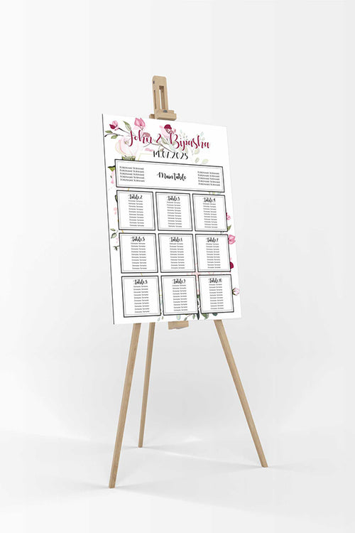 Load image into Gallery viewer, Purple Green Floral – A1 Table Plan
